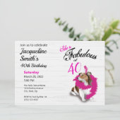 40 und Fabulous Sheltie Pink Scarf Einladung (Stehend Vorderseite)