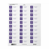 40 und Fabulous Violet und White Address Labels (Vorne)