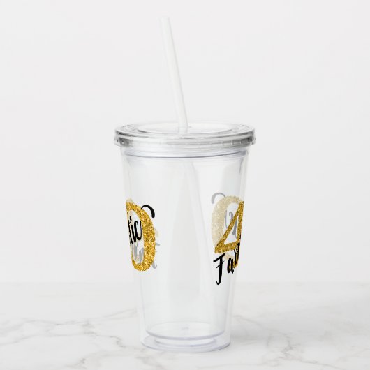40 und Fantastic Gold Glitzer Gift Party Acryltrinkbecher (Links)