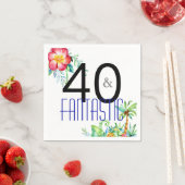 40 und Fantastic Tropical 40. Geburtstag Party Serviette (Beispiel)