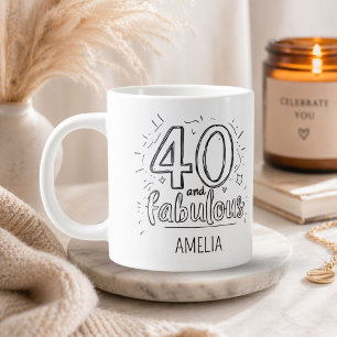 40 und fantastisch Doodle Alles Gute zum Geburtsta Jumbo-Tasse
