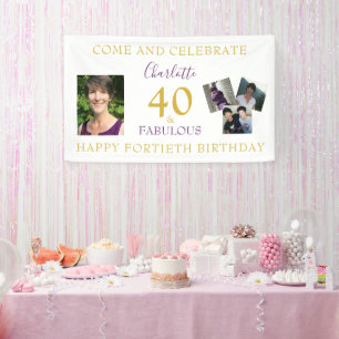 40 und Fantastisch Foto-Collage 40. Geburtstag Banner