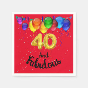 40 und fantastische Geburtstagsballons Serviette