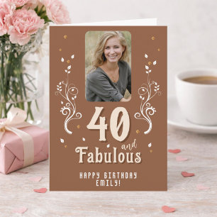 40 und fantastisches Laub Foto 40. Geburtstag Karte