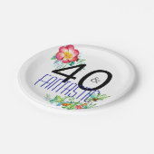 40 und fantastisches tropisches 40. pappteller (Schrägansicht)