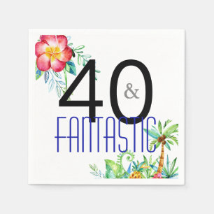 40 und fantastisches tropisches 40. serviette
