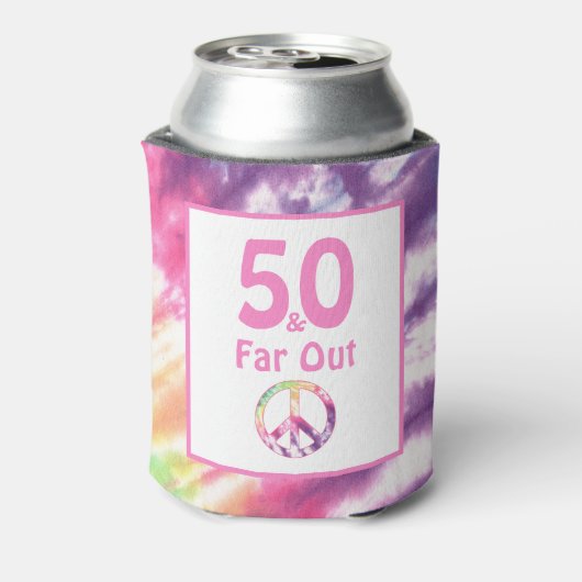 40 und Far Out Cool Groovy Gefärbte Krawatte 40. G Dosenkühler (Kanne Rückseite)