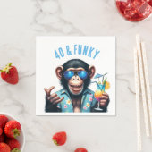 40 und funky Summer Monkey 40. Geburtstag Serviette (Beispiel)
