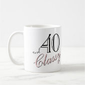 40. und klassische Black Elegant Pink Script Gebur Kaffeetasse (Links)