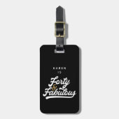 40 und sagenhaft schwarz-weiß gepäckanhänger (Vorderseite vertikal)