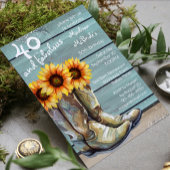 40 und üppiger rustikaler Western Sonnenblumen Einladung