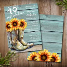 40 und üppiger rustikaler Western Sonnenblumen