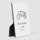 40. vierzigster Buchstabe Geburtstag Name Datum Ja Fotoplatte (Seite)