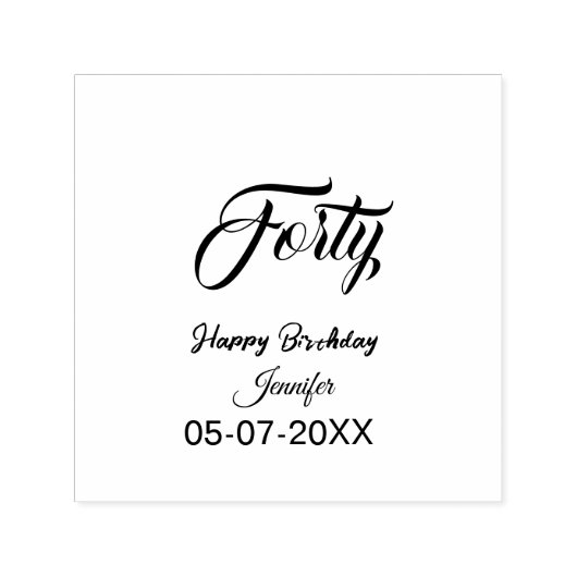 40. vierzigster Buchstabe Geburtstag Name Datum Ja Permastempel (Design)
