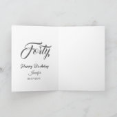 40. vierzigster BuchstabeGeburtstag Name Datum Jah Karte (Innenseite)