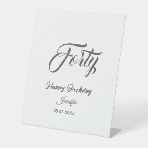 40. vierzigster BuchstabeGeburtstag Name Datum Jah Sockelschild