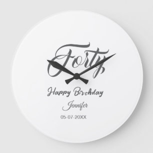 40. vierzigster Geburtstag Buchstabe Name Datum Ja Große Wanduhr