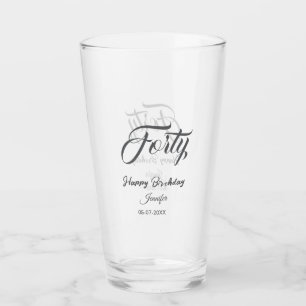 40. vierzigster Geburtstag Name Datum Jahr grau Glas