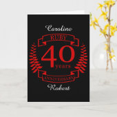 40. Wedding ANNIVERSARY RUBY Karte (Gelbe Blume)