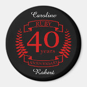 40. Wedding ANNIVERSARY RUBY Magnet (Vorne)