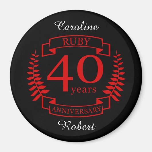 40. Wedding ANNIVERSARY RUBY Magnet (Vorne)
