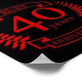 40. Wedding ANNIVERSARY RUBY Poster (Ecke)