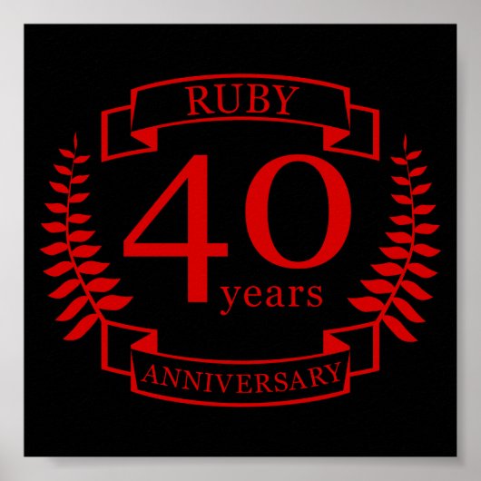 40. Wedding ANNIVERSARY RUBY Poster (Vorne)