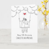 40. Wedding Ruby Jubiläum Red Heart Swing Card Karte (Gelbe Blume)