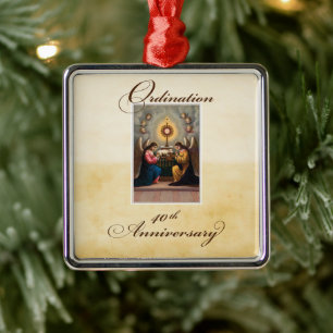 40. Weihejubiläum Engel am Altar Ornament Aus Metall