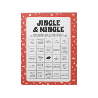40 Weihnachts-Jingle- und Mingle-Bingo-Spielbögen Notizblock
