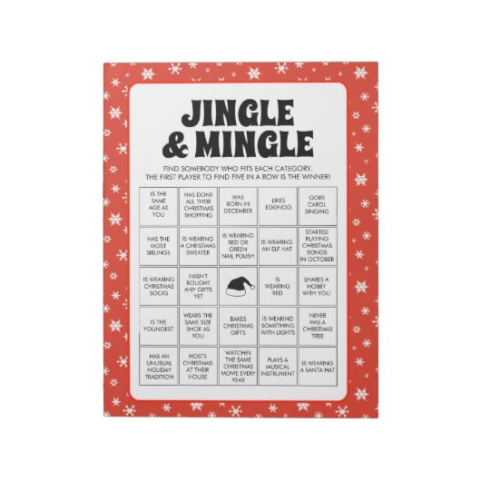 40 Weihnachts-Jingle- und Mingle-Bingo-Spielbögen Notizblock (Rotiert)