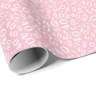 40. Weißes/rosa Muster der Geschenkpapier