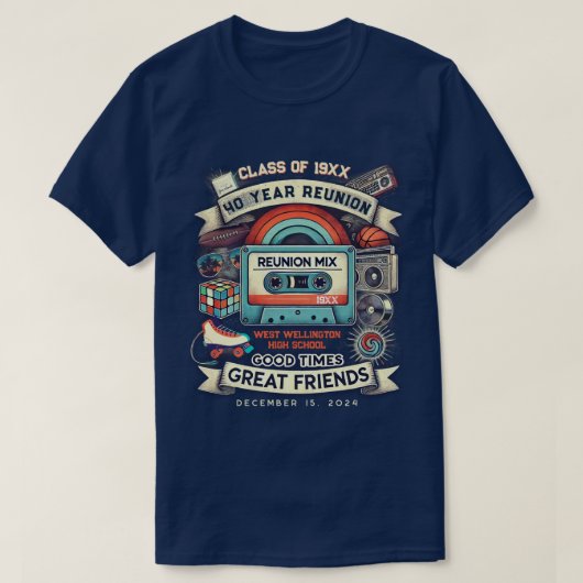 40. Wiedersehen Retro 80er Pop Culture Class of [Y T-Shirt (Design vorne)