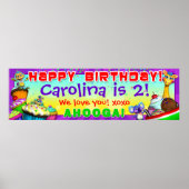 40"x12" GiggleBellies Cupcakes B-Day Banner Poster (Vorne)