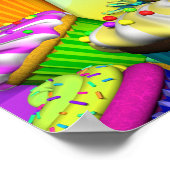 40"x12" GiggleBellies Cupcakes B-Day Banner Poster (Ecke)