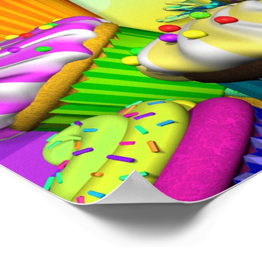 40"x12" GiggleBellies Cupcakes B-Day Banner Poster (Ecke)