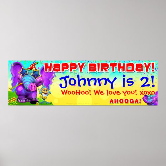 40"x12" GiggleBellies Peanut Birthday Star Banner Poster (Vorne)