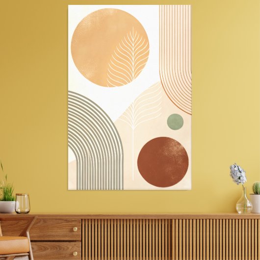 40" x 60" Boho-Abstrakt-Kunstdruck auf Leinwand (Insitu (Wohnzimmer))