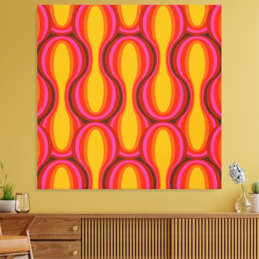 40" XL Super Mod Retro ästhetische Kunstdrucke mit Leinwanddruck (Insitu (Wohnzimmer))