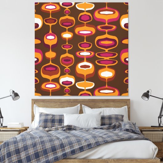 40" XL Super Mod Retro ästhetische Kunstdrucke mit Leinwanddruck (Insitu (Schlafzimmer))