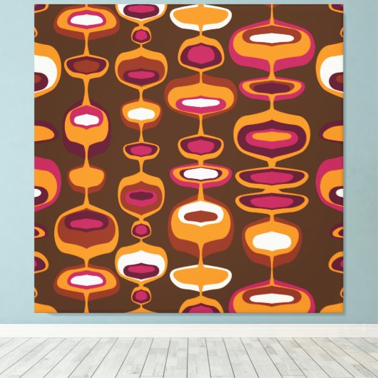 40" XL Super Mod Retro ästhetische Kunstdrucke mit Leinwanddruck (Insitu (Holzboden))