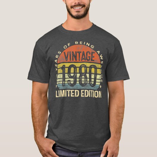 40 Year Old Gifts Vintage 1980 Limited Edition T-Shirt (Vorderseite)