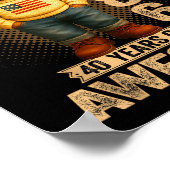 40 Year Old January 1986 Teddy Bear 40th Birthday Poster (Ecke)