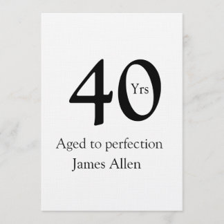 40 years aged to perfection birthday name simple  einladung