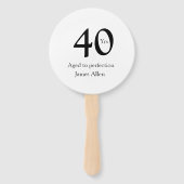 40 years aged to perfection birthday name simple fächer (Rückseite)