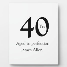40 years aged to perfection birthday name simple  fotoplatte
