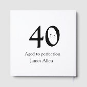 40 years aged to perfection birthday name simple gästebuch (Rückseite)