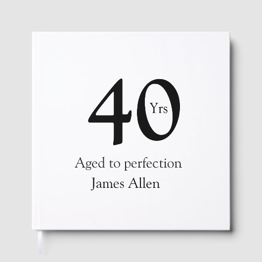 40 years aged to perfection birthday name simple gästebuch (Vorderseite)