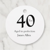 40 years aged to perfection birthday name simple geschenkanhänger (Rückseite)