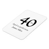 40 years aged to perfection birthday name simple  magnet (Linke Seite)